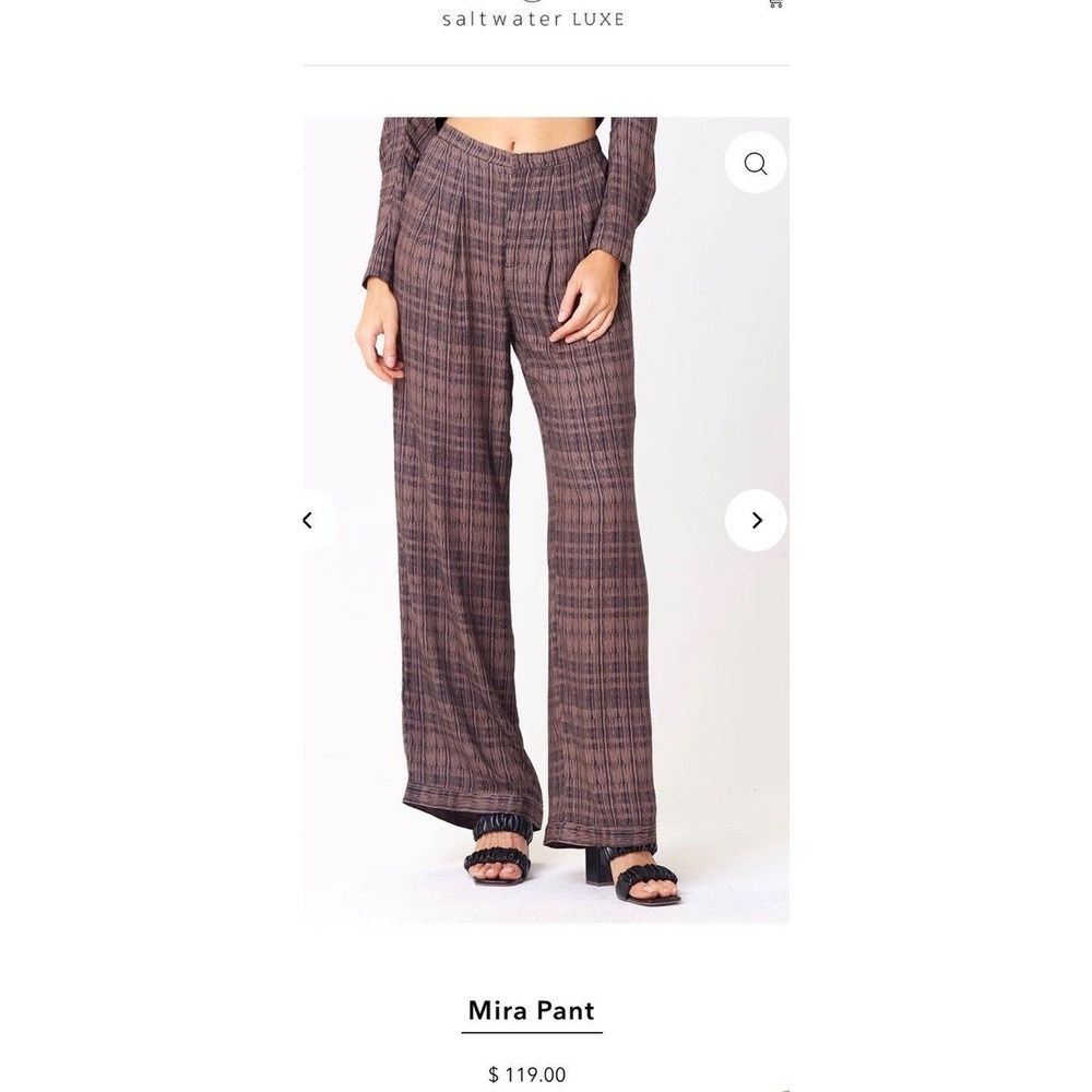 NWOT Saltwater Luxe Los Angeles Mira Pant L Satin boho trouser classic fall $120